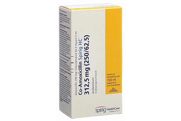 Co-Amoxicillin Spirig HC Plv 312.5 mg für Suspension Fl 100 ml