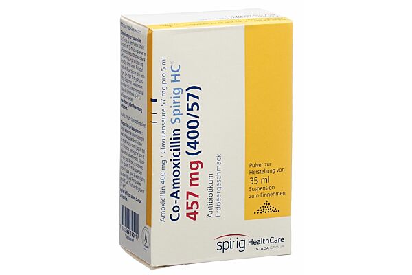 Co-Amoxicilline Spirig HC pdr 457 mg pour suspension fl 35 ml