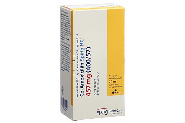 Co-Amoxicillin Spirig HC Plv 457 mg für Suspension Fl 70 ml