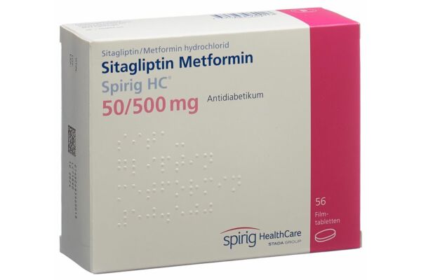 Sitagliptine Metformine Spirig HC cpr pell 50mg/500mg 56 pce