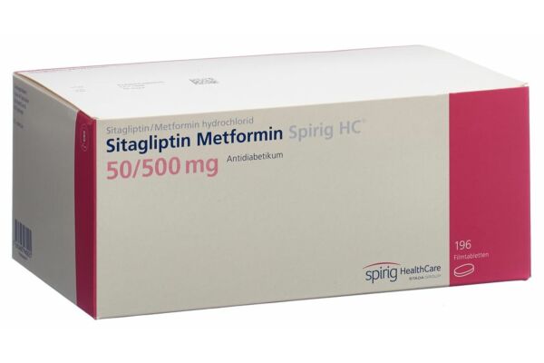 Sitagliptin Metformin Spirig HC Filmtabl 50mg/500mg 196 Stk