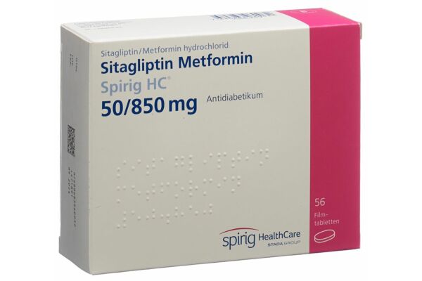 Sitagliptine Metformine Spirig HC cpr pell 50mg/850mg 56 pce