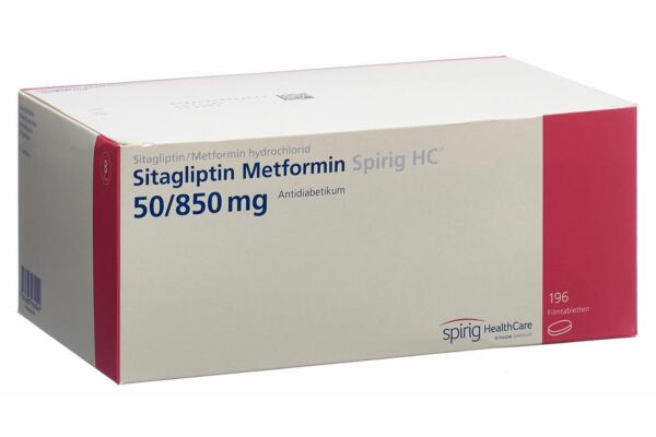 Sitagliptine Metformine Spirig HC cpr pell 50mg/850mg 196 pce