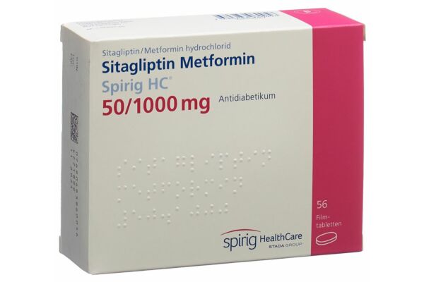 Sitagliptine Metformine Spirig HC cpr pell 50mg/1000mg 56 pce