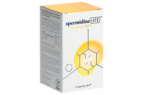 spermidineLIFE Original 365+ caps 2 mg spermidine naturelle verre 60 pce