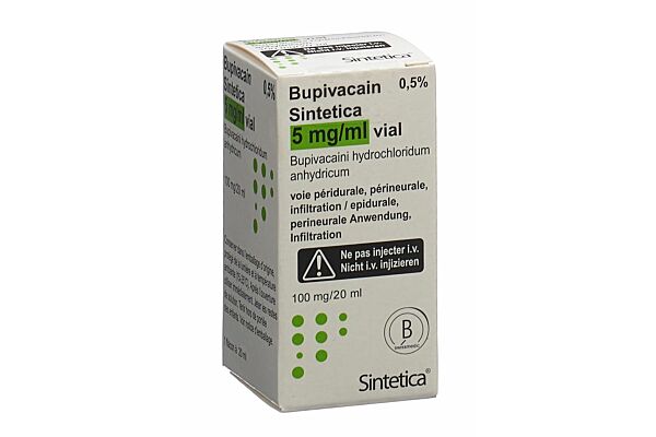 Bupivacain Sintetica Inj Lös 100 mg/20ml Vial 20 ml