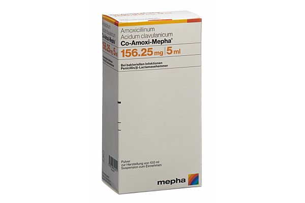 Co-Amoxi-Mepha pdr 156.25 mg pour suspension fl 100 ml