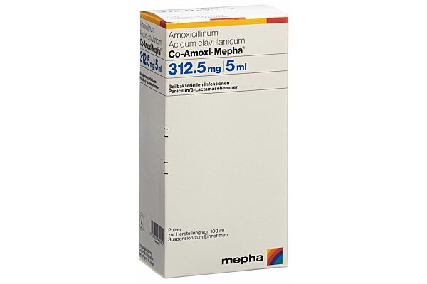 Co-Amoxi-Mepha pdr 312.5 mg pour suspension fl 100 ml