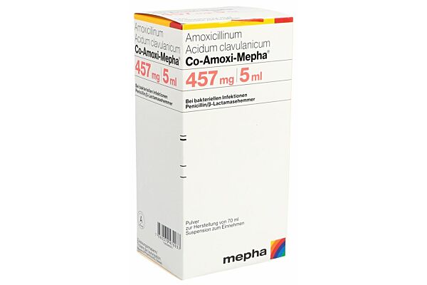 Co-Amoxi-Mepha pdr 457 mg pour suspension fl 70 ml