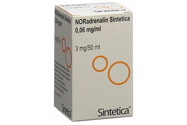 NORadrenalin Sintetica sol perf 3 mg/50ml vial