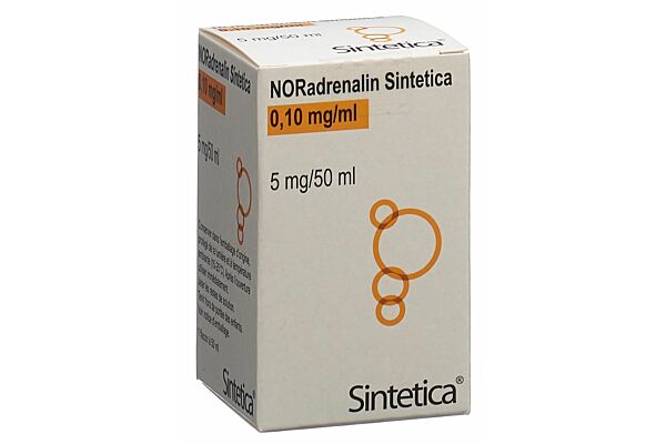 NORadrenalin Sintetica Inf Lös 5 mg/50ml Vial