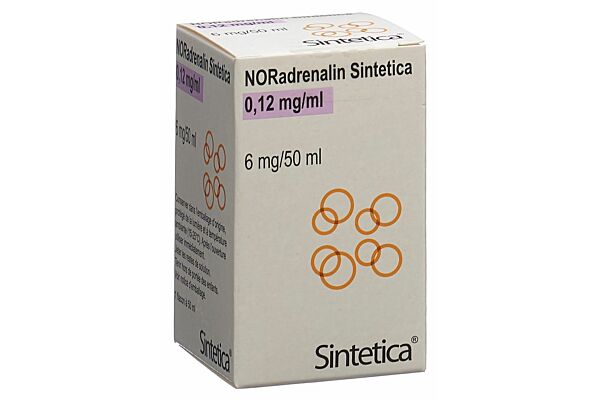 NORadrenalin Sintetica Inf Lös 6 mg/50ml Vial