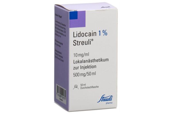 Lidocaïne Streuli 1% sol inj 500 mg/50ml (flacons) flac 50 ml