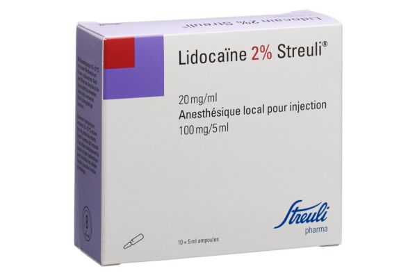 Lidocain Streuli 2% Inj Lös 100 mg/5ml (Ampullen) 10 Amp 5 ml