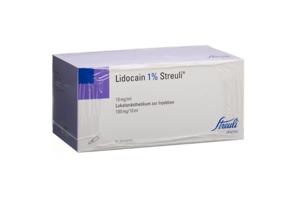 Lidocaïne Streuli 1% sol inj 100 mg/10ml (ampoules) 50 amp 10 ml