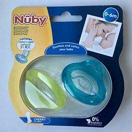 Nûby - 2 Sucettes Natural Flex™ Cerise - Vert & Aqua - 6-36m - Cdiscount  Puériculture & Eveil bébé