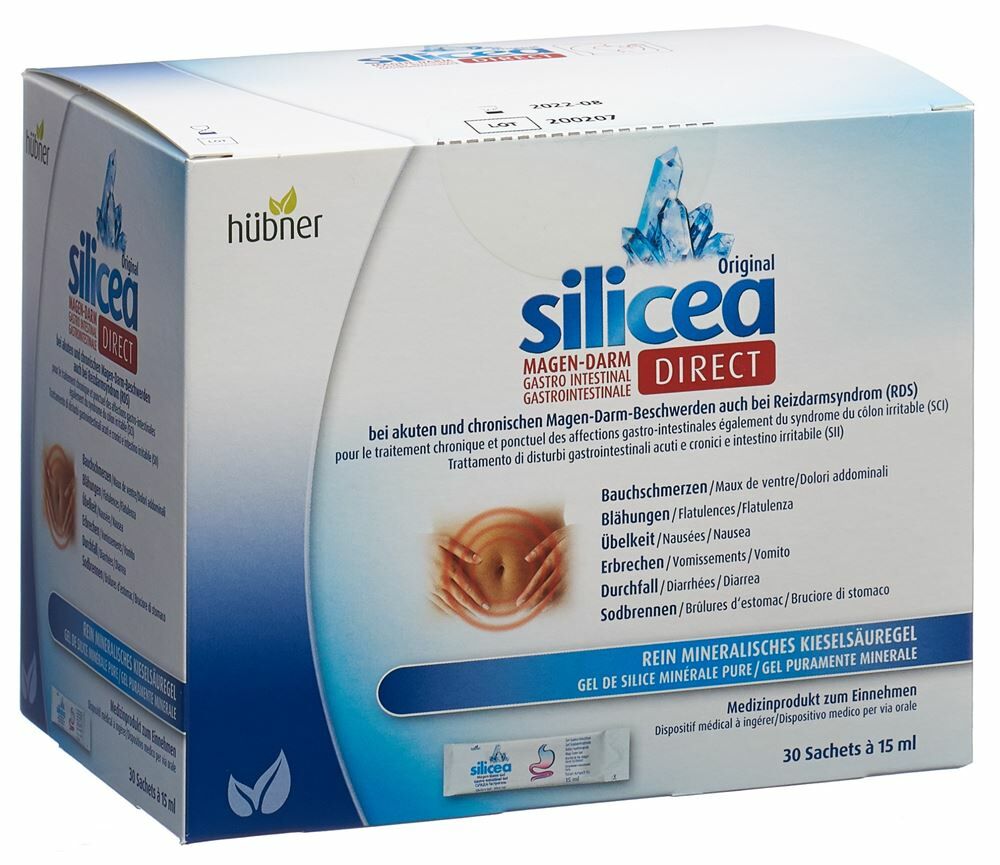 Hübner silicea gastro intestinal direct gel 30 stick 15 ml à petit