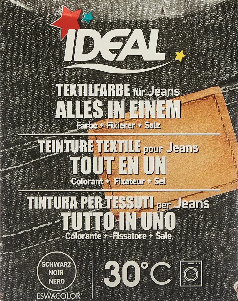 Ideal Teinture Textile Tout en un 350 g Jean Noir